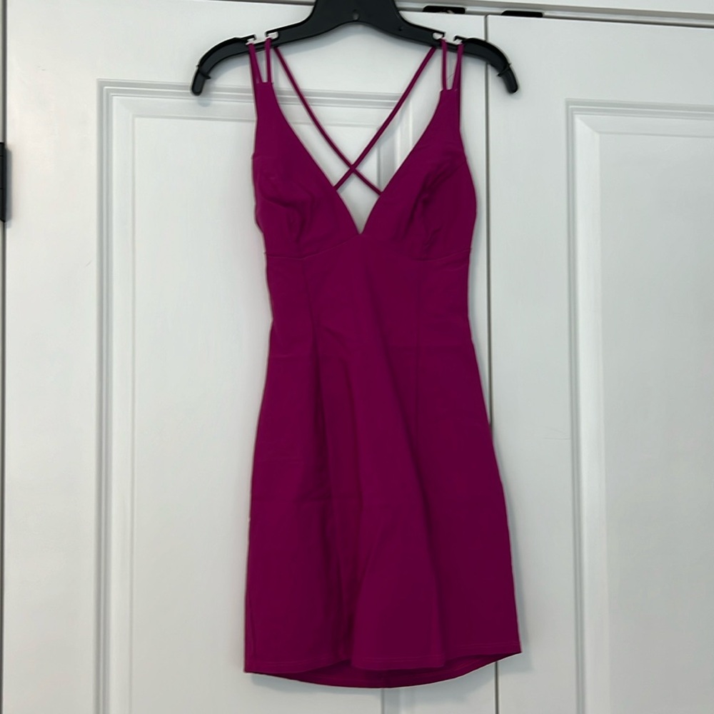 Magenta strappy backless Bodycon dress